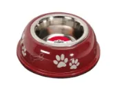 Снимка на Camon Steel and colour plastic bowls - метална купичка за кучета 950 мл 16.5 см. син, червен, розов 2
