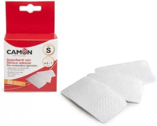 Снимка на Camon Absorbent liner pads with stickers - подложки за хигиенни гащи 25 броя размер S 7x5см