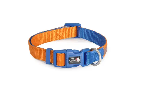 Снимка на Camon Double premium Orange Blue - Кучешки нашийник оранжево със синьо 20x360/480мм