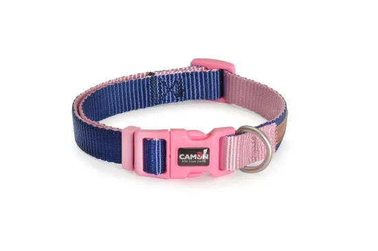 Снимка на Camon Double Blue/Pink Premium- Нашийник за кучета розово син 25x480/660мм