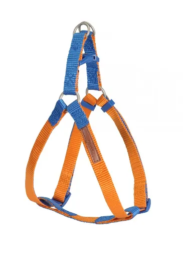 Снимка на Camon Double Premium Orange/Blue - Нагръдник синьо с оранжево за кучета с обиколка на гърдите 35см - 60 см. / 15 мм.