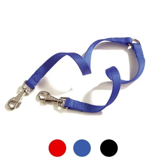 Снимка на Camon Nylon twin leash - повод за две кучета син / 15 мм. / 350 мм.