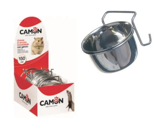 Снимка на Camon Bowl with hook - метална купичка за храна за гризачи 150 мл.