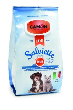Показвай детайлите за Camon Salviette Amber fragrance - мокри кърпички за почистване на кучета и котки с аромат на кехлибар, 100 броя Снимка на Camon Salviette Amber fragrance - мокри кърпички за почистване на кучета и котки с аромат на кехлибар, 100 броя