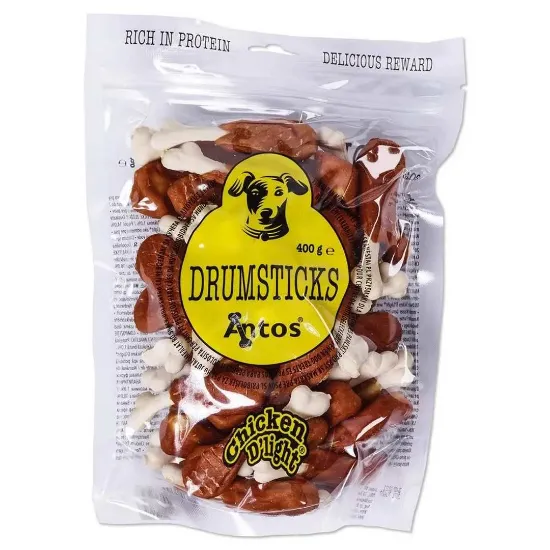 Снимка на Antos Chicken D'light Drumsticks-Кучешко лакомство бутчета с пилешко месо 400 гр.