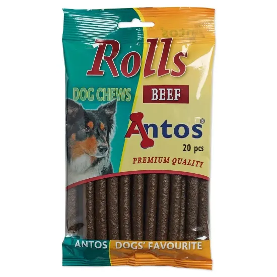 Снимка на Antos beef rolls -Кучешко лакомство меки солети с говеждо, 4 броя х 200 гр.