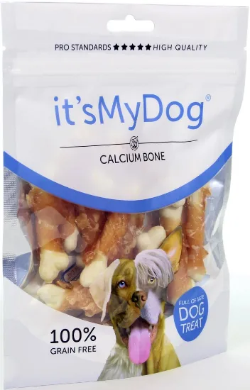 Снимка на It's My Dog Calcium Bone & Chicken Grain Free - Кучешко лакомство кокaлчета с пиле и калций ,без зърно, 2 броя х 85 гр.