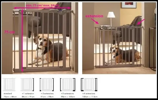 Снимка на Savic Dog Barrier - Допълнителен удължител 7х107см. за преграда за кучета, метална бариера за врата 107 см.
