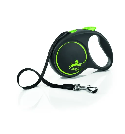 Снимка на Flexi Black Design L - Автоматичен повод за кучета 5м лента, до 50кг, зелен
