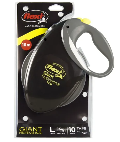 Снимка на Flexi Giant L Prpfessional L - Автоматичен повод за кучета с лента,10 метра, до 50 кг. - черен
