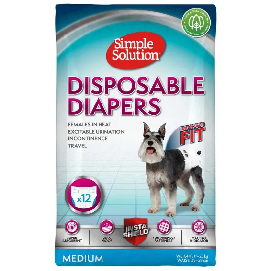 Снимка на Simple Solution-Памперси за женски кучета M 12 бр.