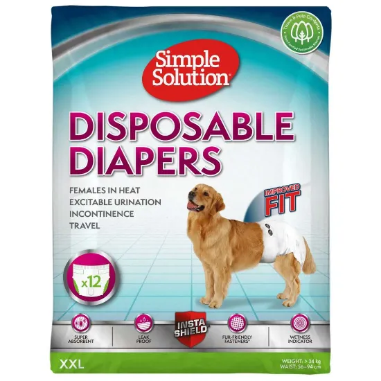 Снимка на Simple Solution -Памперси за женски кучета XXL 12 бр.