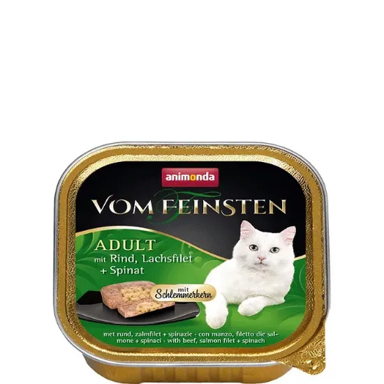 Снимка на Animonda Vom Feinsten Adult Schlemmerkern –Котешки пастет с говеждо, филе от сьомга + спанак, 6 броя х 100 гр.