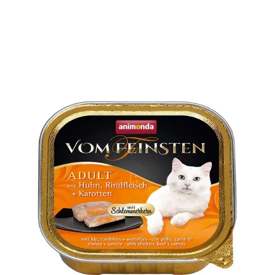 Снимка на Animonda von feinsten 2 in 1 chicken, beef and carrots -Котешки пастет с пиле,телешко и моркови, 6 броя х 100 гр.