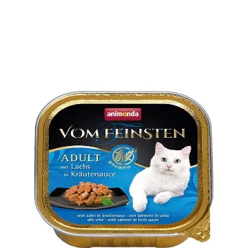 Показвай детайлите за Animonda von feinsten Grain Free salmon in herb sauce -Котешки пастет със сьомга в билков сос, 100 гр. 1 - MyPetShop.bg Снимка на Animonda von feinsten Grain Free salmon in herb sauce -Котешки пастет със сьомга в билков сос, 100 гр. 1