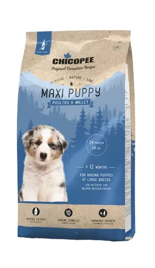 Снимка на Chicopee Classic Nature Puppy Maxi-Храна за кучета за едри породи под 18 месеца с птиче и просо 15 кг.