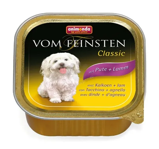 Снимка на Animonda Vom Feinsten Classic Turkey Lamb -Пастет с агнешко и пуешко месо за кучета, 4 броя х 150 гр.