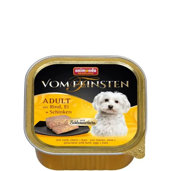 Снимка на Animonda vom feinsten 2 in 1 beef eggs and ham -Кучешки пастет с говеждо, яйца и шунка, 4 броя х 150 гр.