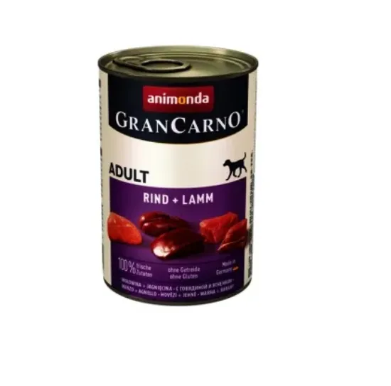 Снимка на Animonda GranCarno Original Adult with Beef and Lamb -Консервирана храна за израснали кучета с телешко и агнешко месо, 2 броя х 800 гр.