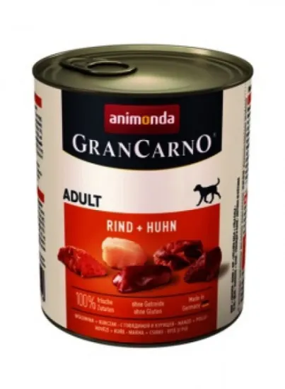 Снимка на Animonda GranCarno Original Adult with Beef and Chicken -Консервирана храна за израснали кучета с телешко и пилешко месо, 2 броя х 800 гр.