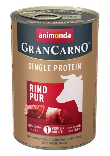 Снимка на Animonda GranCarno® SP Pure Beef-Консервирана храна за кучета, само говеждо месо - един източник на протеин, 2 броя х 400 гр.