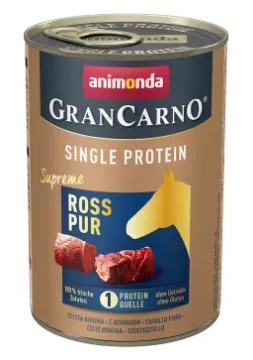 Показвай детайлите за Animonda Gran Carno SP Supreme Pure Horse - Консервирана храна за израснали кучета с един източник на протеин конско месо, 400 гр Снимка на Animonda Gran Carno SP Supreme Pure Horse - Консервирана храна за израснали кучета с един източник на протеин конско месо, 400 гр
