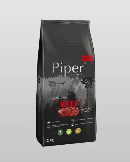 Снимка на Piper Super Premium Beef - Суха храна за израснали кучета със свежо говеждо месо 12 кг.