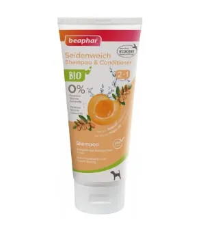 Показвай детайлите за Beaphar BIO Shampoo and Conditioner 2 in 1 -Шампоан и балсам за кучета с био арганово масло, кайсия, алое вера 200 мл. 1 - MyPetShop.bg Снимка на Beaphar BIO Shampoo and Conditioner 2 in 1 -Шампоан и балсам за кучета с био арганово масло, кайсия, алое вера 200 мл. 1