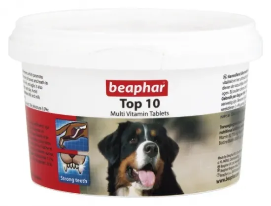 Снимка на Beaphar TOP 10 Multi Vitamin Tabs -Витамини, минерали и микроелементи,за кучета 180 броя