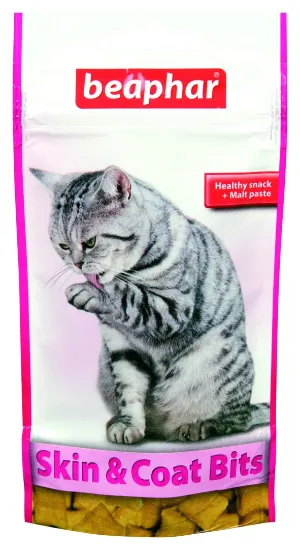Снимка на Beaphar Skin & Coat-Bits –Хрупкави хапки за красива и здрава кожа и козина за котки, плюс малцова паста, 3 броя х 35 гр.