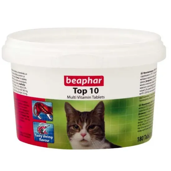 Снимка на Beaphar TOP 10 Cat -Всички необходими витамини за котки 180 броя
