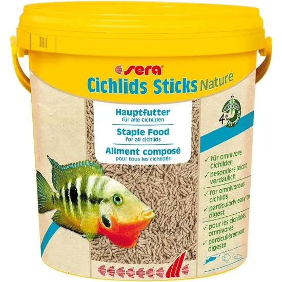 Снимка на Sera Сichlids Sticks Nature - Храна за всички видове цихлиди и други едри риби 10 000 мл.