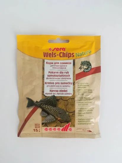 Снимка на Sera Nature Wels Chips - Храна за придънни рибки с върба и елша 15 гр.