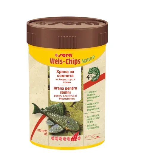Снимка на Sera Nature Wels Chips - Храна за придънни рибки с върба и елша 100 мл.