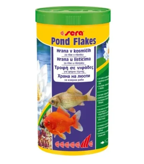 Снимка на Sera Pond Flakes - Храна на люспи за златни рибки, шарани и други езерни риби 1000 мл.