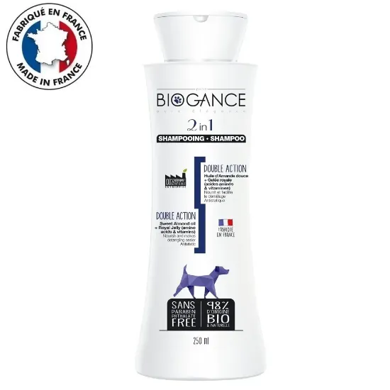 Снимка на Biogance 2 in 1 shampoo - Антистатичен шампоан за кучета с балсам 250 мл.