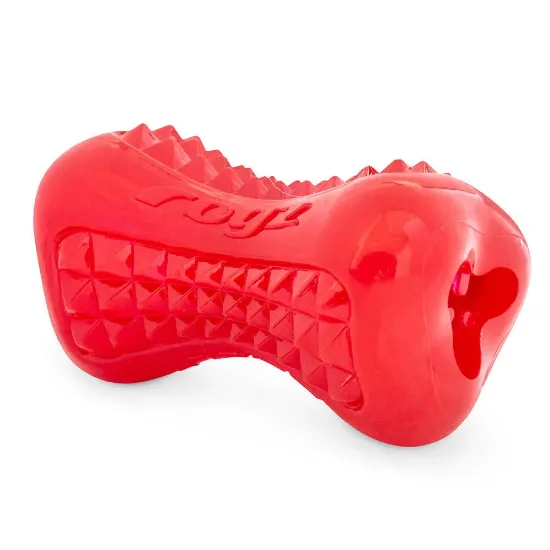 Снимка на Rogz Yumz Дъвчаща кучешка играчка гумен кокал 8,8 см. червен