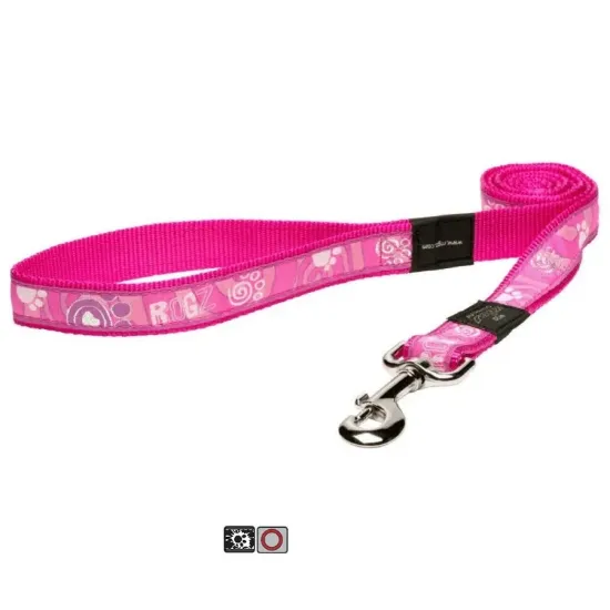 Снимка на Rogz Fancy Dress Paw Lead Medium-Повод за кучета , лапички 16мм/-1,4 м. розов