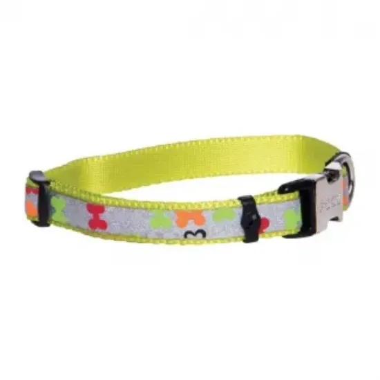 Снимка на Rogz Trendy Collar Medium -Нашийник за кучета,кокалчета 16мм/-28-46 см. зелено сив