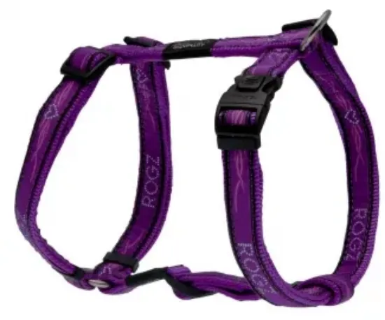 Снимка на Rogz Fancy Dress Harness XL - Нагръдник за кучета, вратна обиколка от 56 до 95 см и гръдна от 60 до 100 см. лилав хром