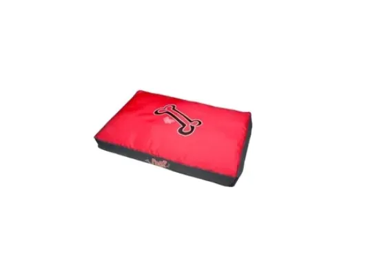 Снимка на Rogz Flat Podz XL Red Bone -Меко легло/дюшече за кучета 12x86x129 см. черно-червен с кокалче