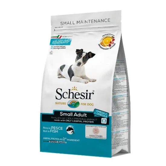 Снимка на Schesir Small Dog with Fish - Суха храна за израснали кучета от малки породи с риба 2 кг.