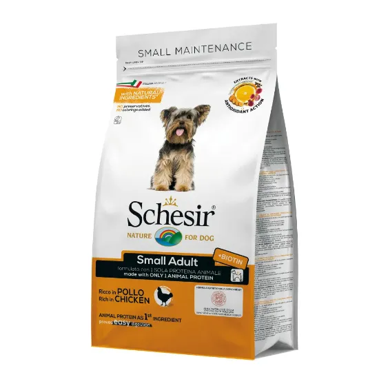 Снимка на Schesir Small Dog with Chicken - Суха храна за кучета от дребни породи с пилешко месо 2 кг.