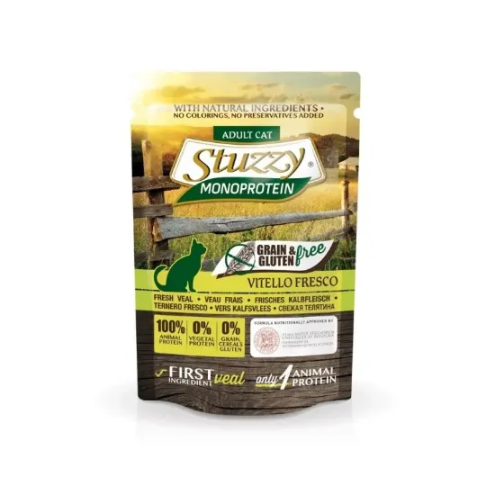 Снимка на Stuzzy Monoprotein Grain&Gluten Free Fresh Veal - Пауч за израснали котки с телешко, 5 броя х 85 гр.