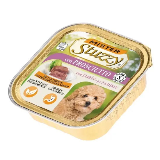 Снимка на Mister Stuzzy Dog With Ham - Пастет за израснали кучета с шунка, 4 броя х 150 гр.