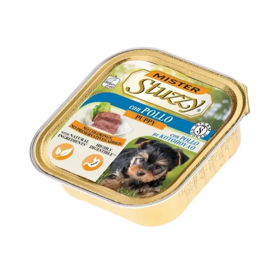 Снимка на Mister Stuzzy Dog Puppy With Chicken - Пастет за подрастващи кученца с пиле, 4 броя х 150 гр.