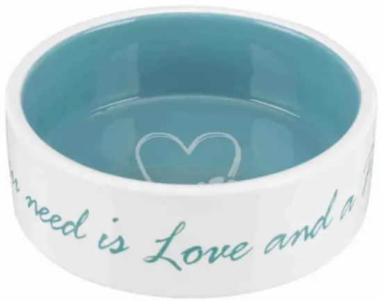 Снимка на Trixie Ceramic Bowl - Керамична купа за храна и вода за кучета ø 16 см. 800 мл. бяло-синя