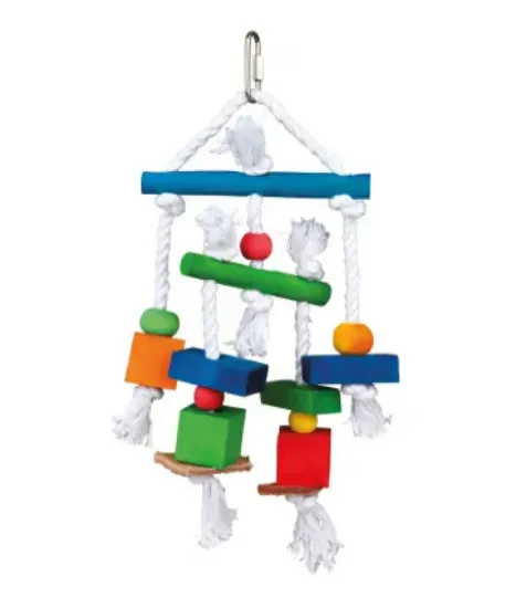 Снимка на Trixie Colorful Bird Toy -Дървена,шарена играчка за папагали 24 см.
