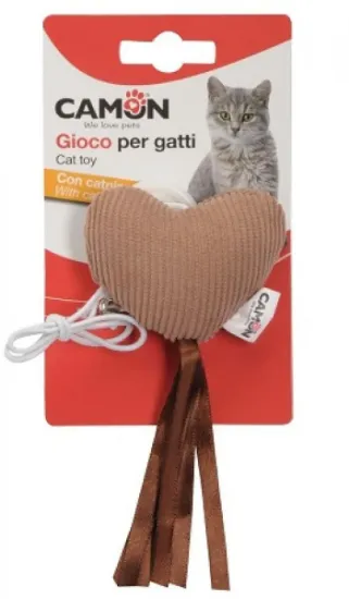 Снимка на Camon Cat toy - heart with bell and elastic band - Забавна котешка играчка под формата на сърце