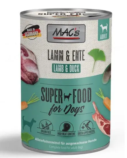 Снимка на Mac's Dog Lamb and duck - Пълноценна консервирана храна за кучета, без зърно , с агнешко и патешко месо